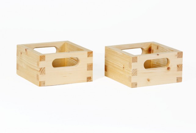 Holzkiste, quadratisch